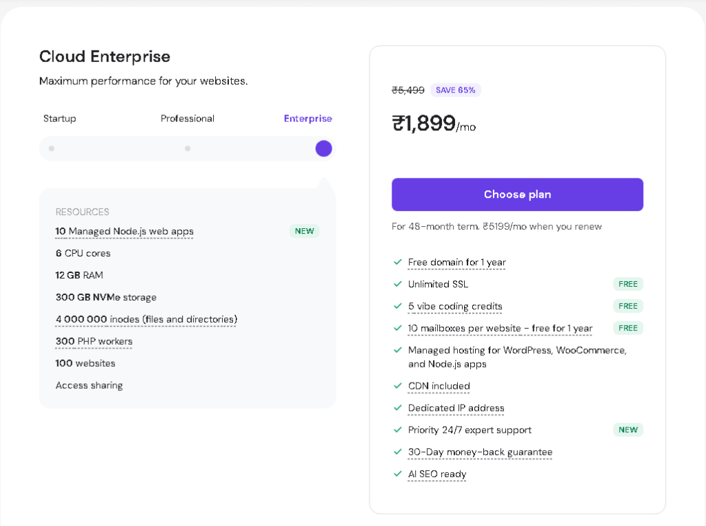 Hostinger Cloud Hosting Plans, Hostinger Cloud Enterprise Plan Coupon Code