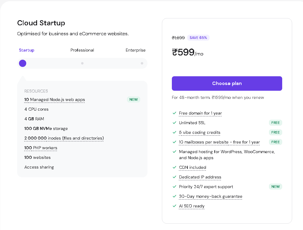Hostinger Cloud Hosting Plans, Hostinger Cloud Startup Plan Coupon Code