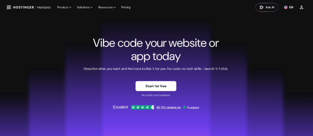 Hostinger Horizons AI App Builder